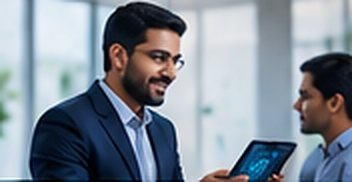 Sales executive with a tablet