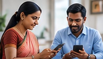 Citizens checking scheme information on their phones